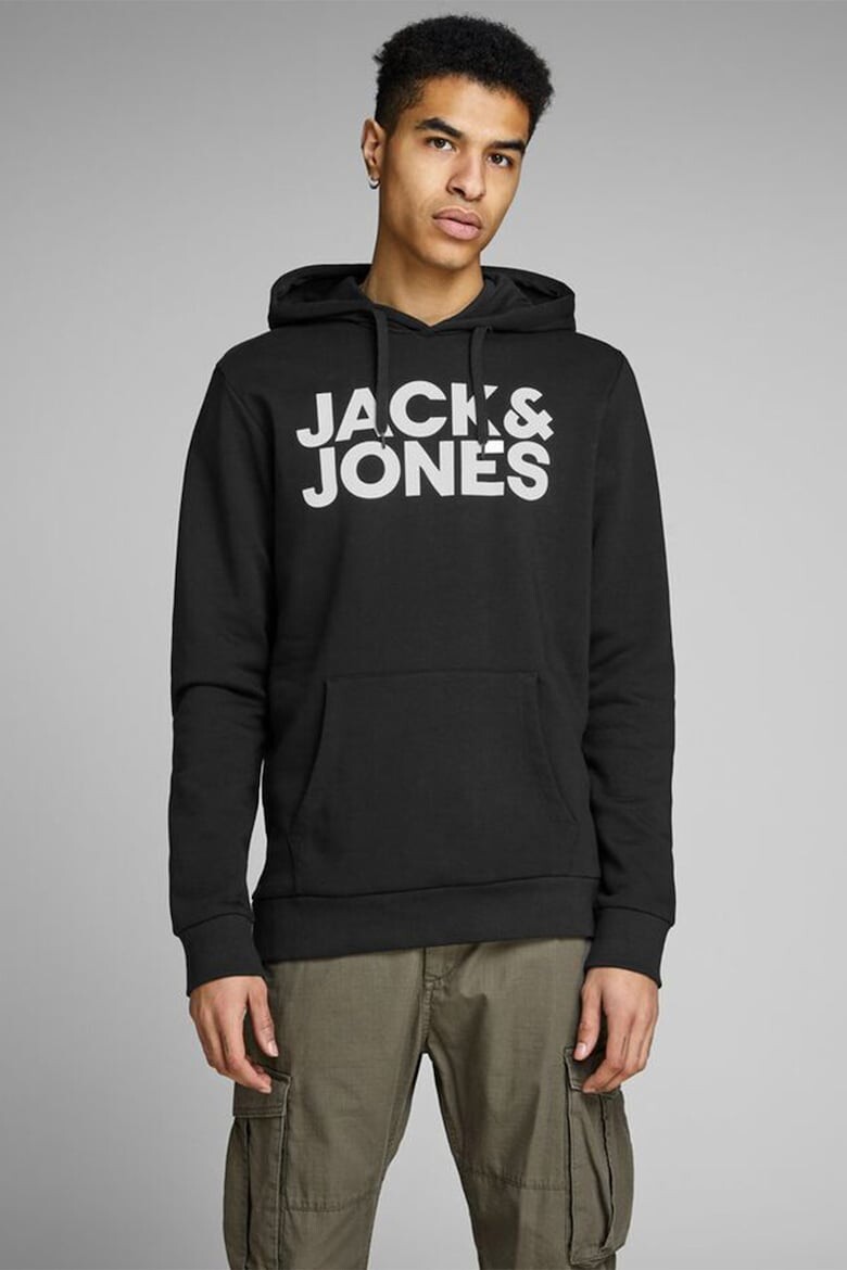 

Толстовка с карманом-кенгуру и логотипом Jack & Jones, черный