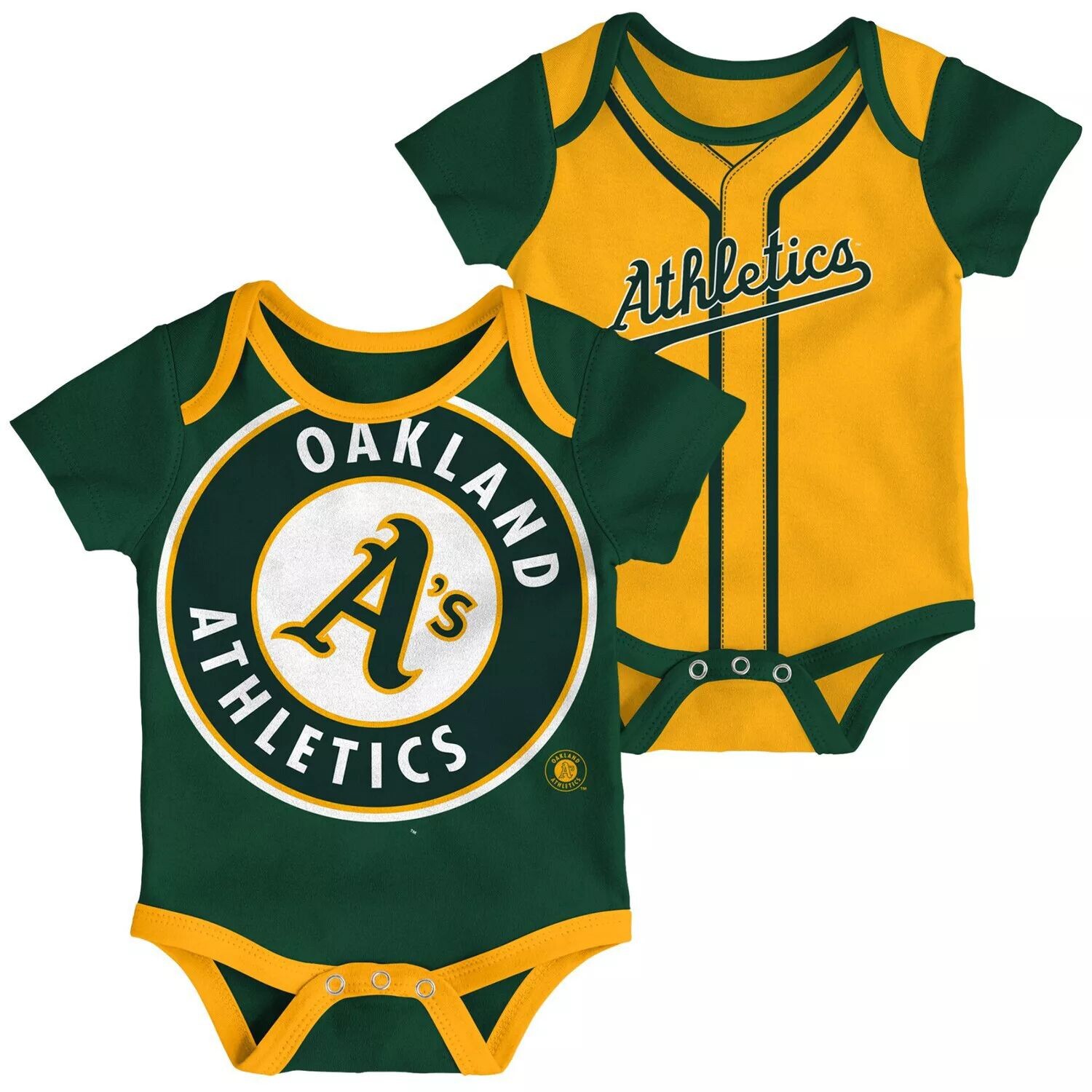 

Комплект из двух боди Infant Green/Gold Oakland Athletics Outerstuff