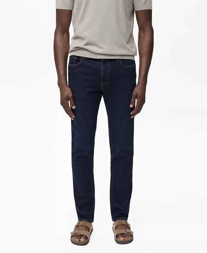 

Мужские джинсы Jan Slim-Fit в темной стирке Mango, синий