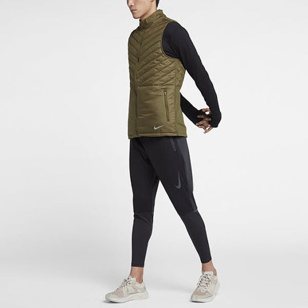 Жилет мужской спортивный хлопковый жилет Militarygreen Army Green Nike, зеленый — фото 3