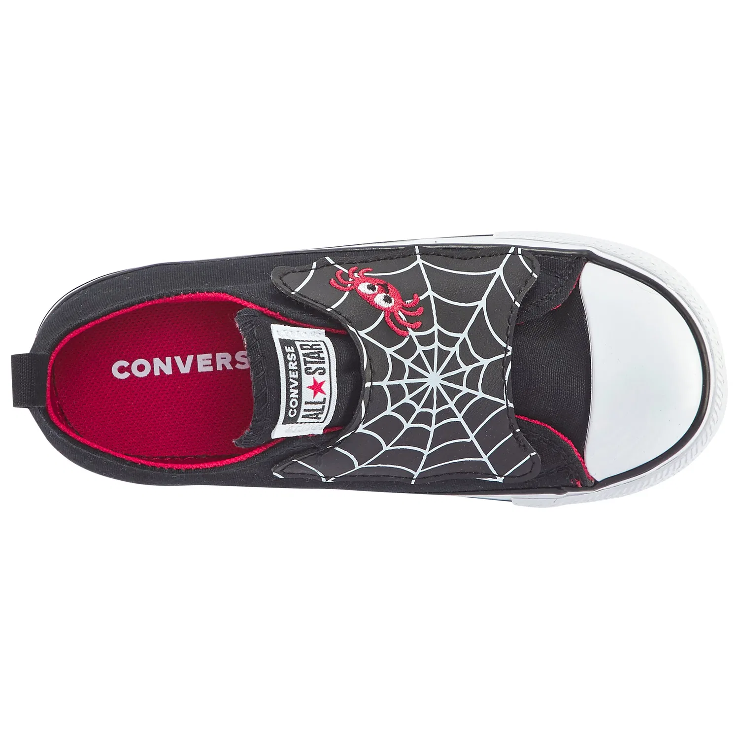 Детские кроссовки на шнуровке Converse, Black/White/Red — фото 4
