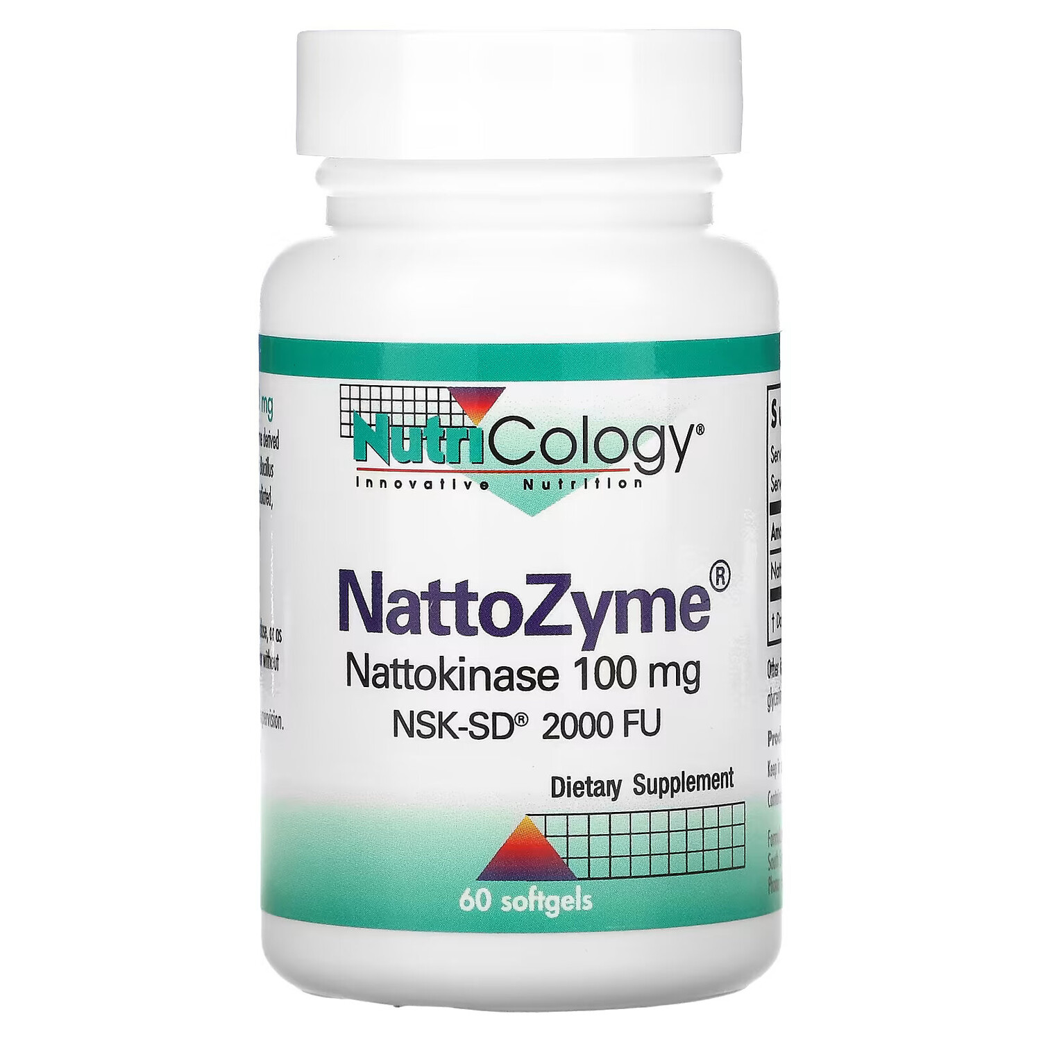 

Nutricology, NattoZyme, 100 мг, 60 мягких таблеток