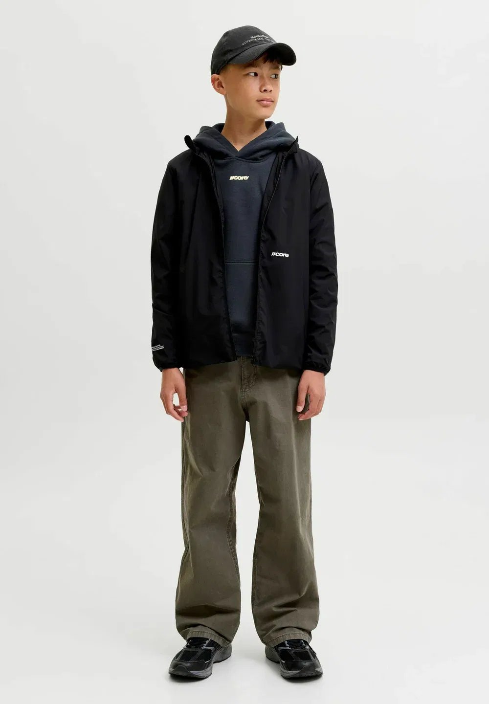 Толстовка с капюшоном Jcoclub с надписью на спине, размер SN JNR Jack & Jones Junior, Outer Space