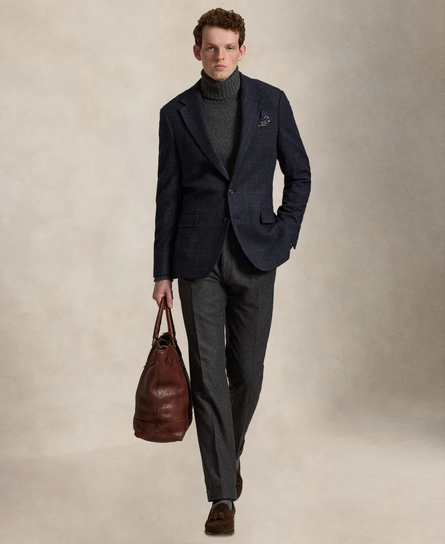 Пиджак Glen Plaid Modern Fit Polo Ralph Lauren, Navy Dark Navy Washed Blue Steel Blue — фото 2