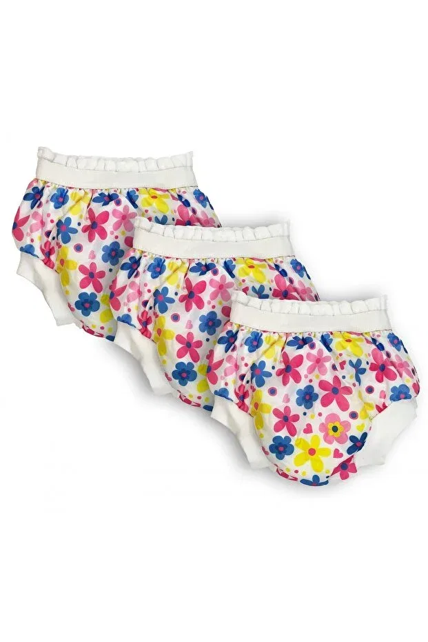 Детские трусы для девочек с принтом 3-Piece patterned luxury training pants no.3 20-25 kg - flowers Sema Baby, Multicolor