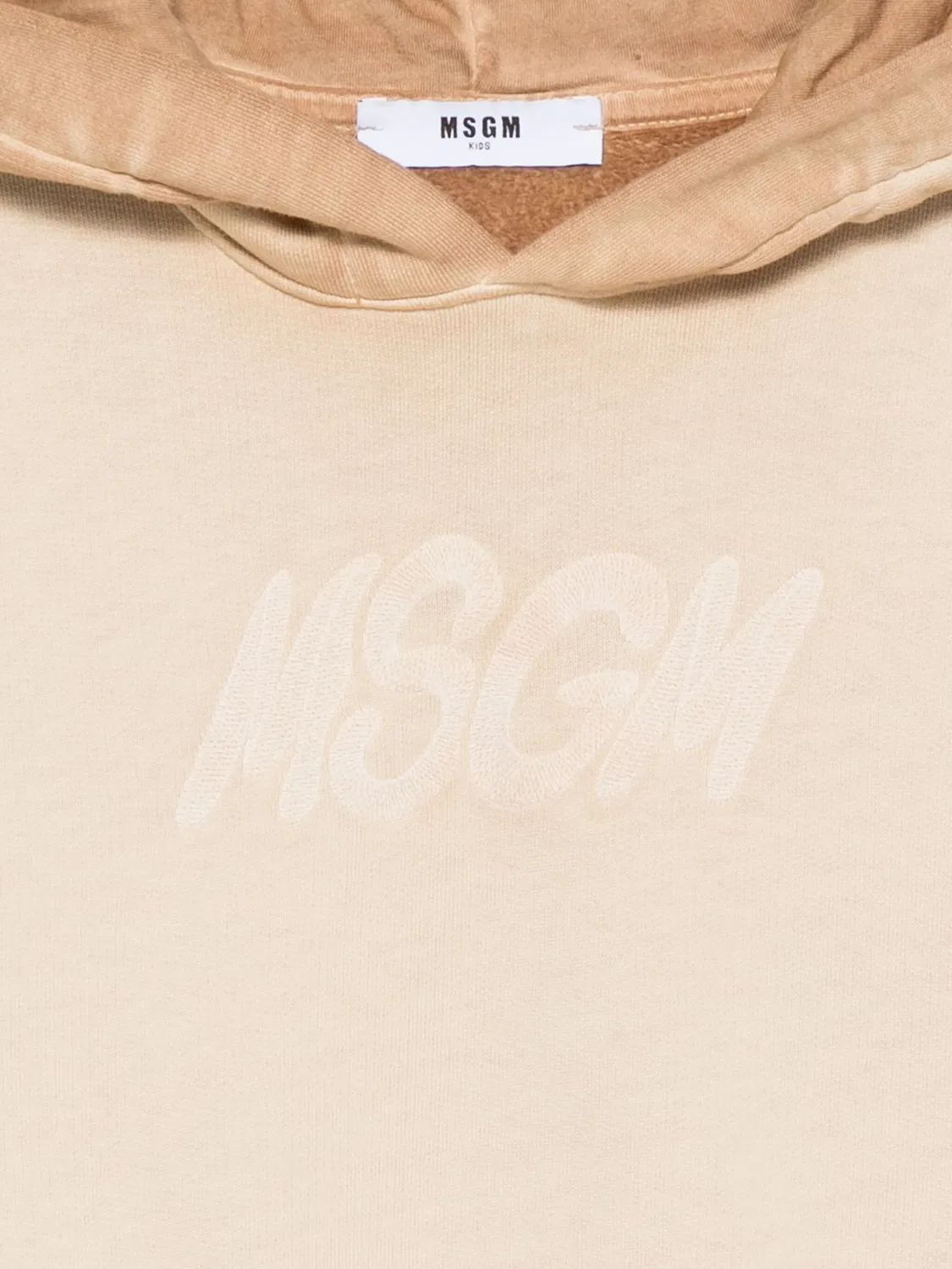 MSGM Худи с вышитым логотипом в цвете верблюд — фото 2