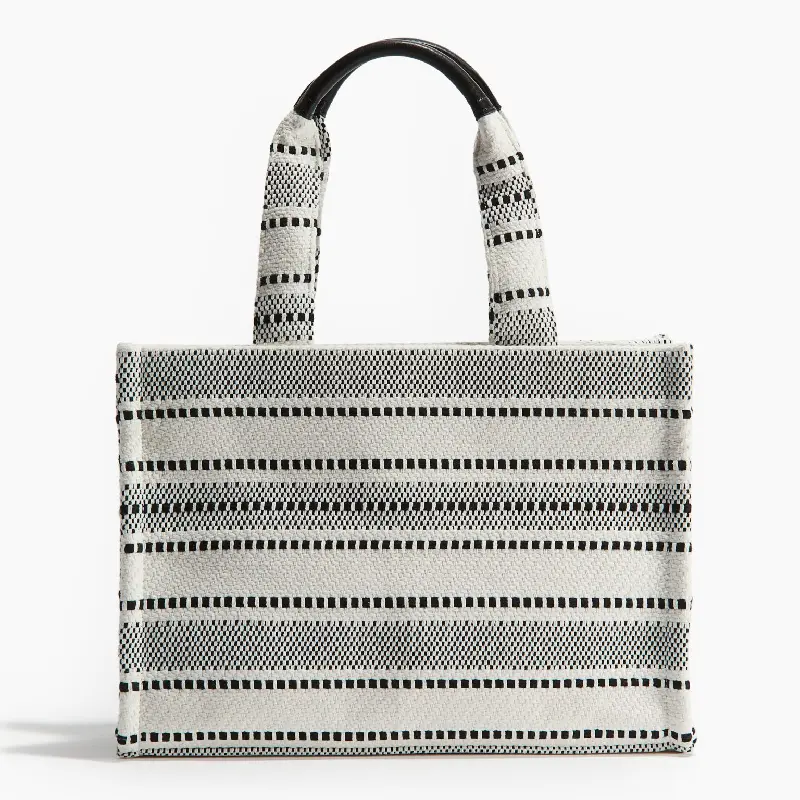 

Сумка H&M Cotton-blend Tote, черный/белый