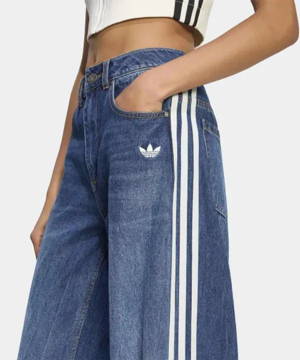 Джинсы Dad Adidas, индиго — фото 3