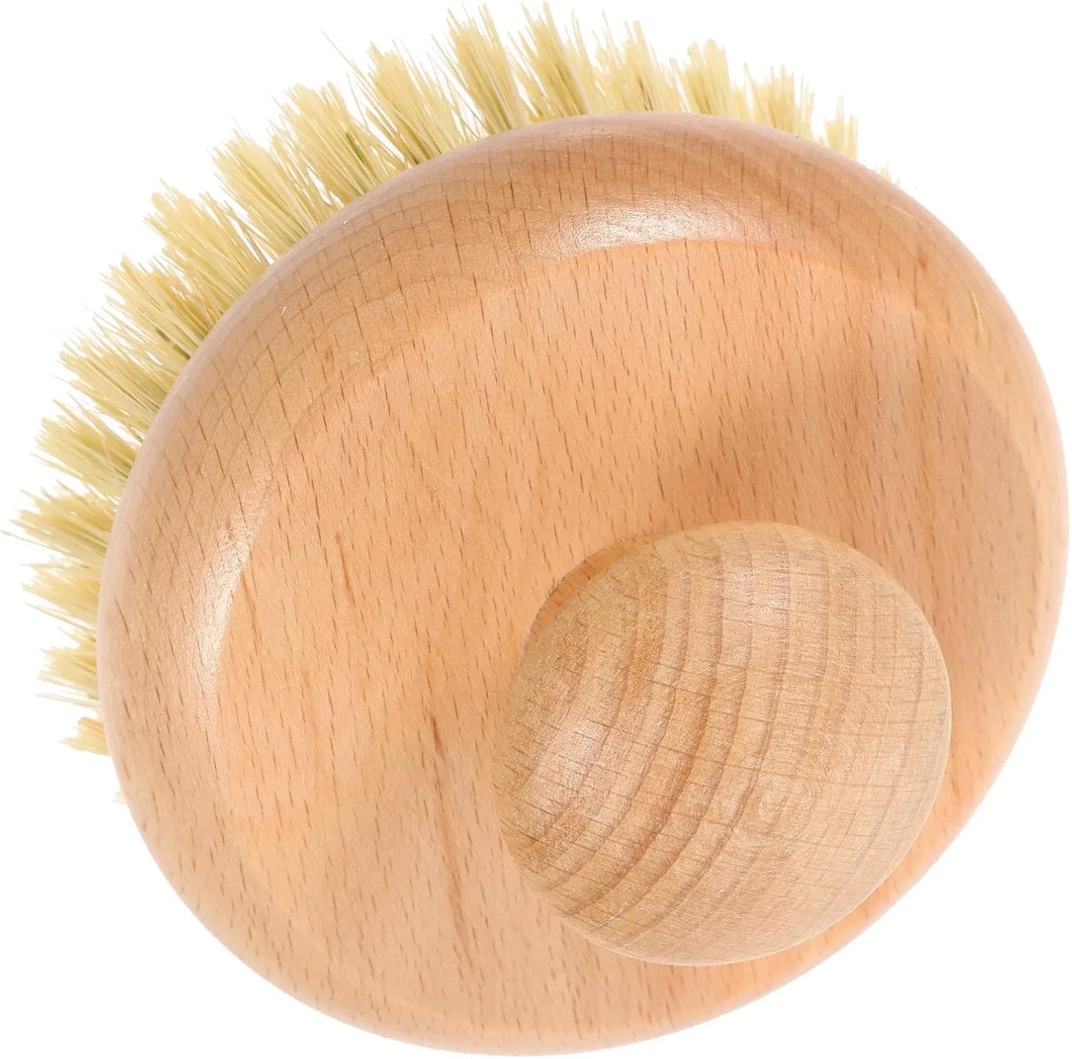 Щетка для тела с круглой ручкой, Kirschholz und Sisal, 10x10x7 см Generisch