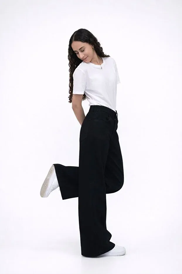 Детские брюки для девочек джинсовые скинни Hn Hnt Tekstil, Black