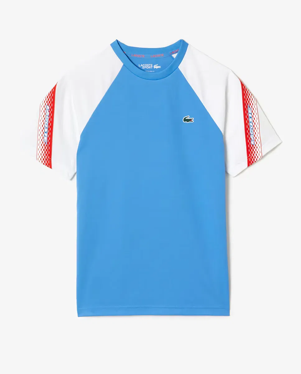 Мужская футболка Lacoste Sport с принтом, технология ultra-dry, Azul — фото 4