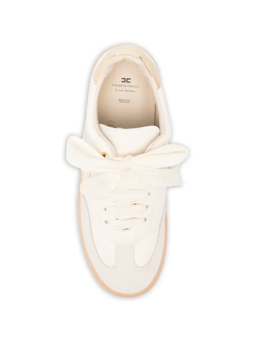 Кроссовки с логотипом Elisabetta Franchi Kids, бежевый — фото 3