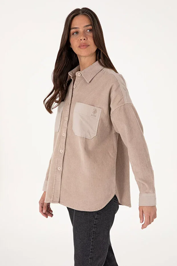 Женская рубашка-туника с длинным рукавом U.S. Polo Assn., Stone — фото 3