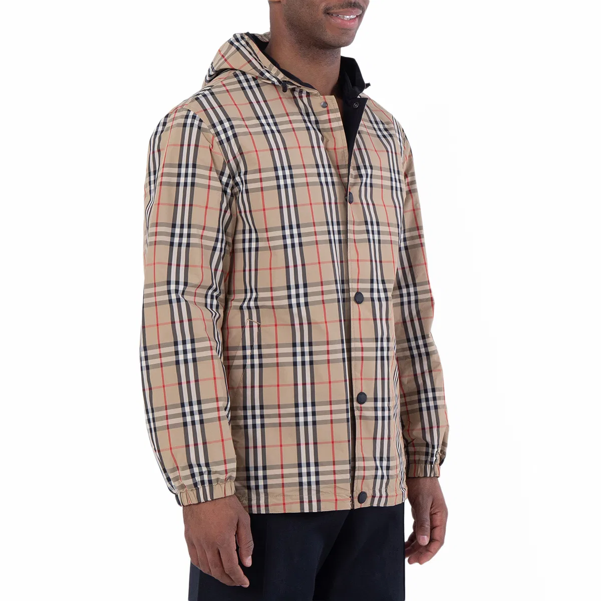 Куртка с капюшоном, двусторонняя, с принтом Checked Burberry, Archive Beige Ip Chk/Black — фото 2