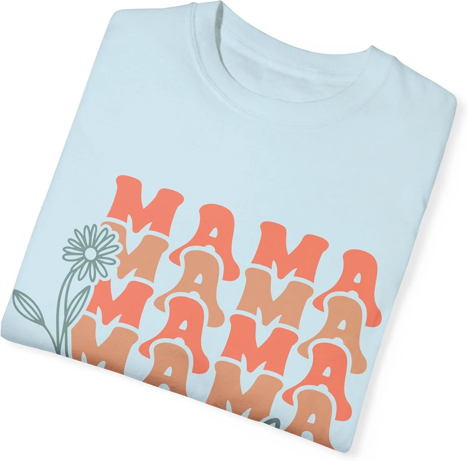 Женская футболка с цветочным принтом Comfort Colors 1717, Chambray — фото 3