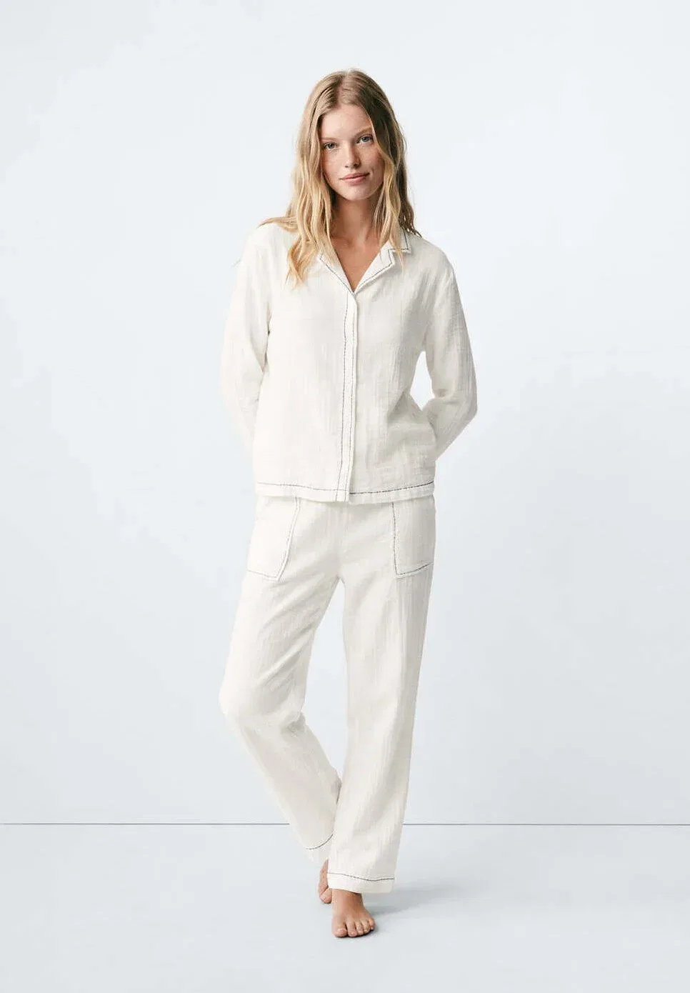 Подростковый комплект - пижамный комплект Mango Kids, Off White