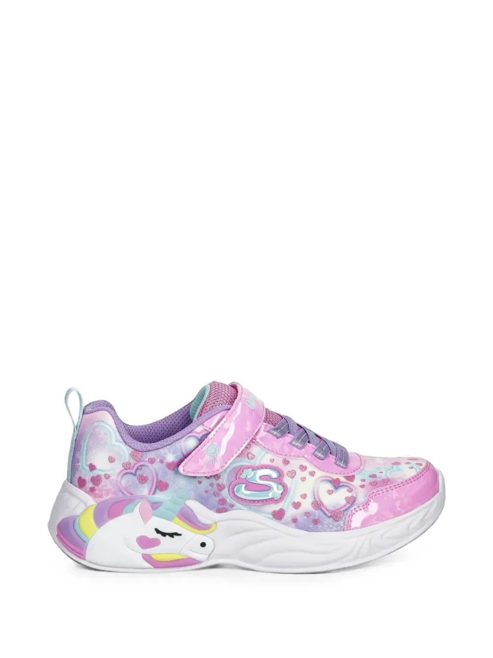 Кроссовки для девочки Unicorn Dreams Heart Skechers, розовый/фиолетовый — фото 2