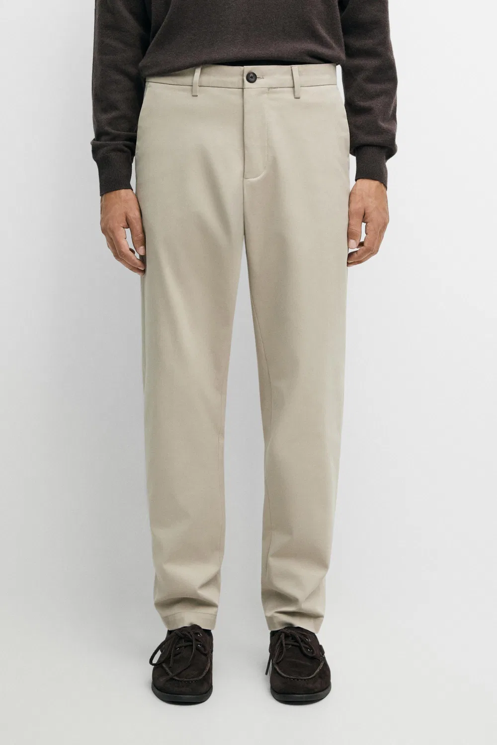 Брюки Massimo Dutti, узкие, бежевый — фото 2