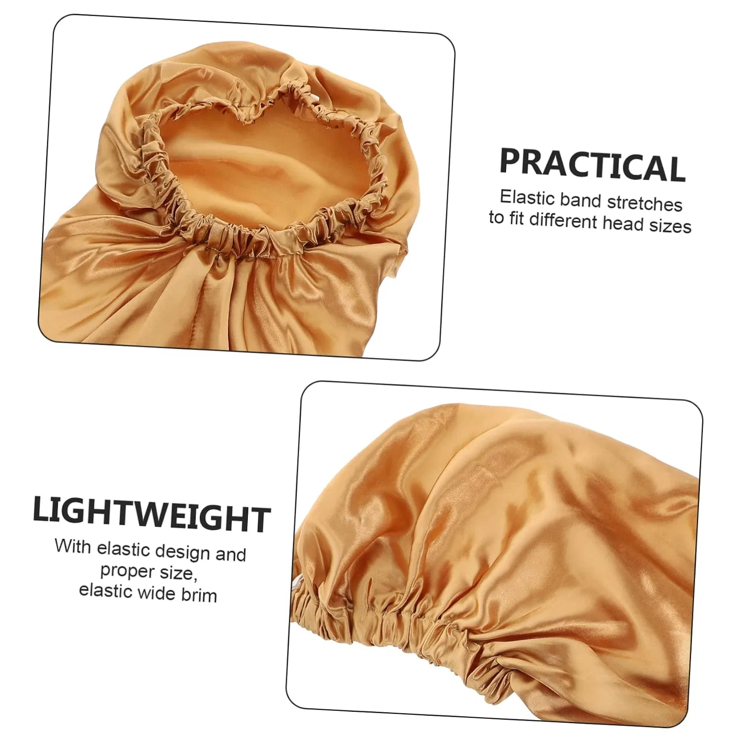 Набор шапочек для душа Satin, DOITOOL, 3 шт, 63x23.5 см, Khaki — фото 2