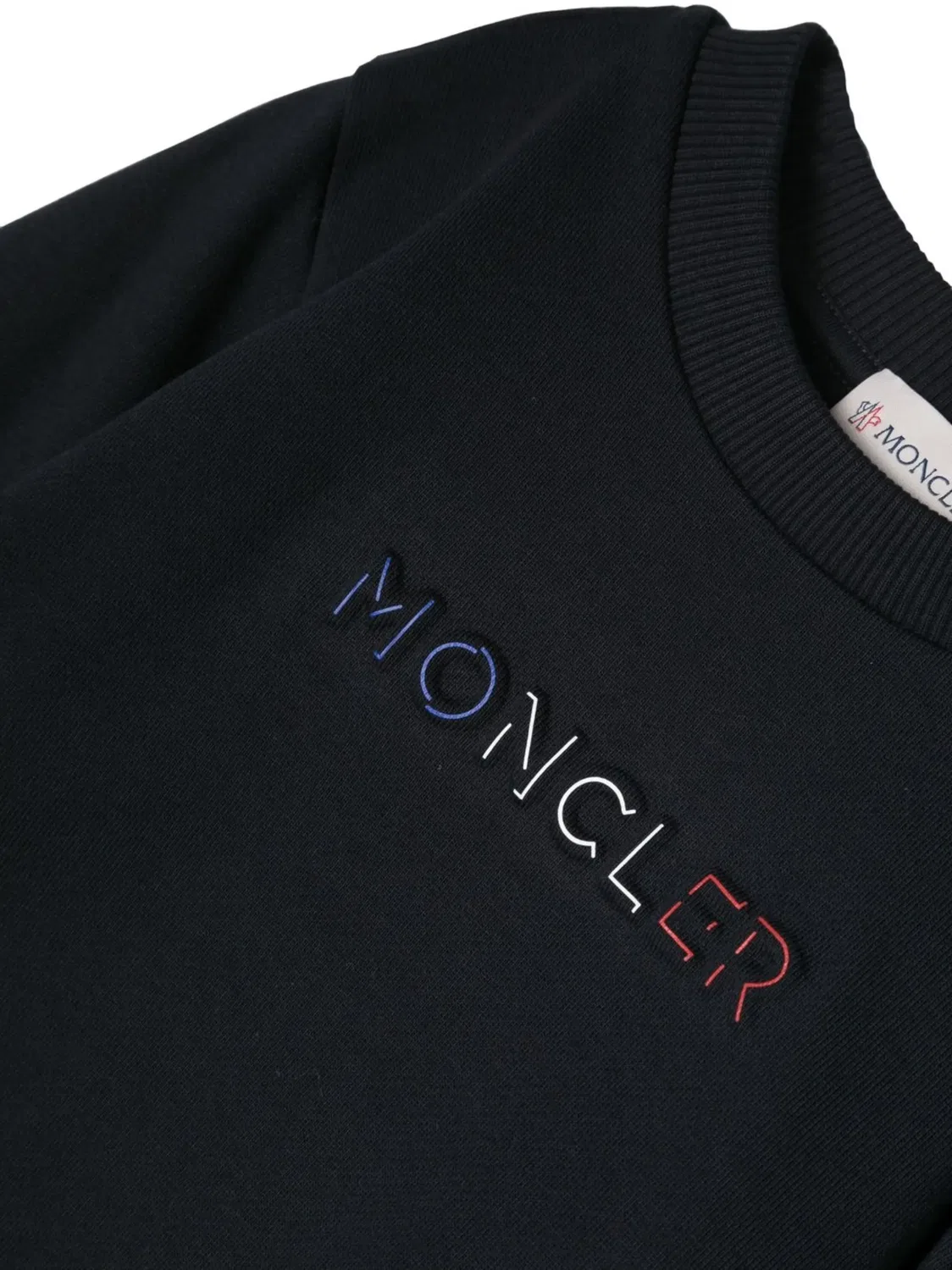 Свитшот с принтом логотипа Moncler, темно‑синий — фото 2