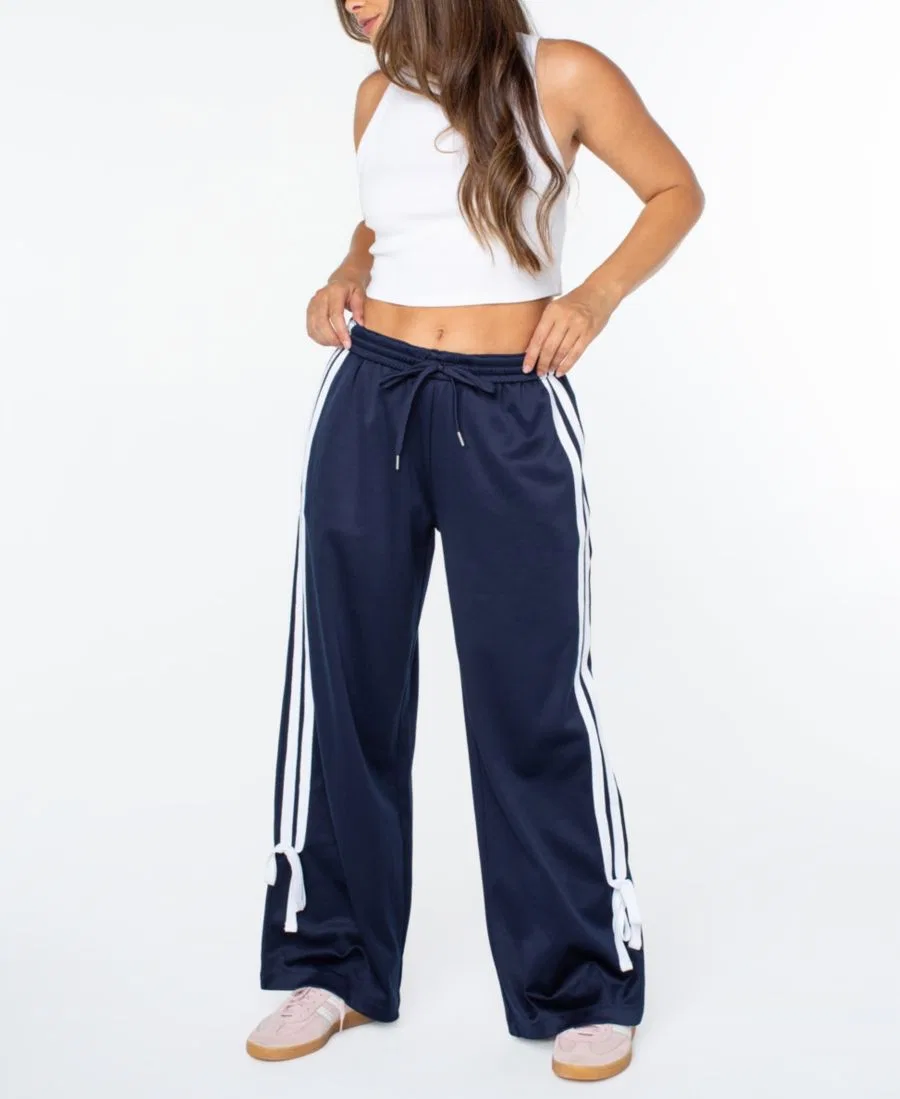 Штаны спортивные с бантом и широкими штанинами Celebrity Pink, Navy White
