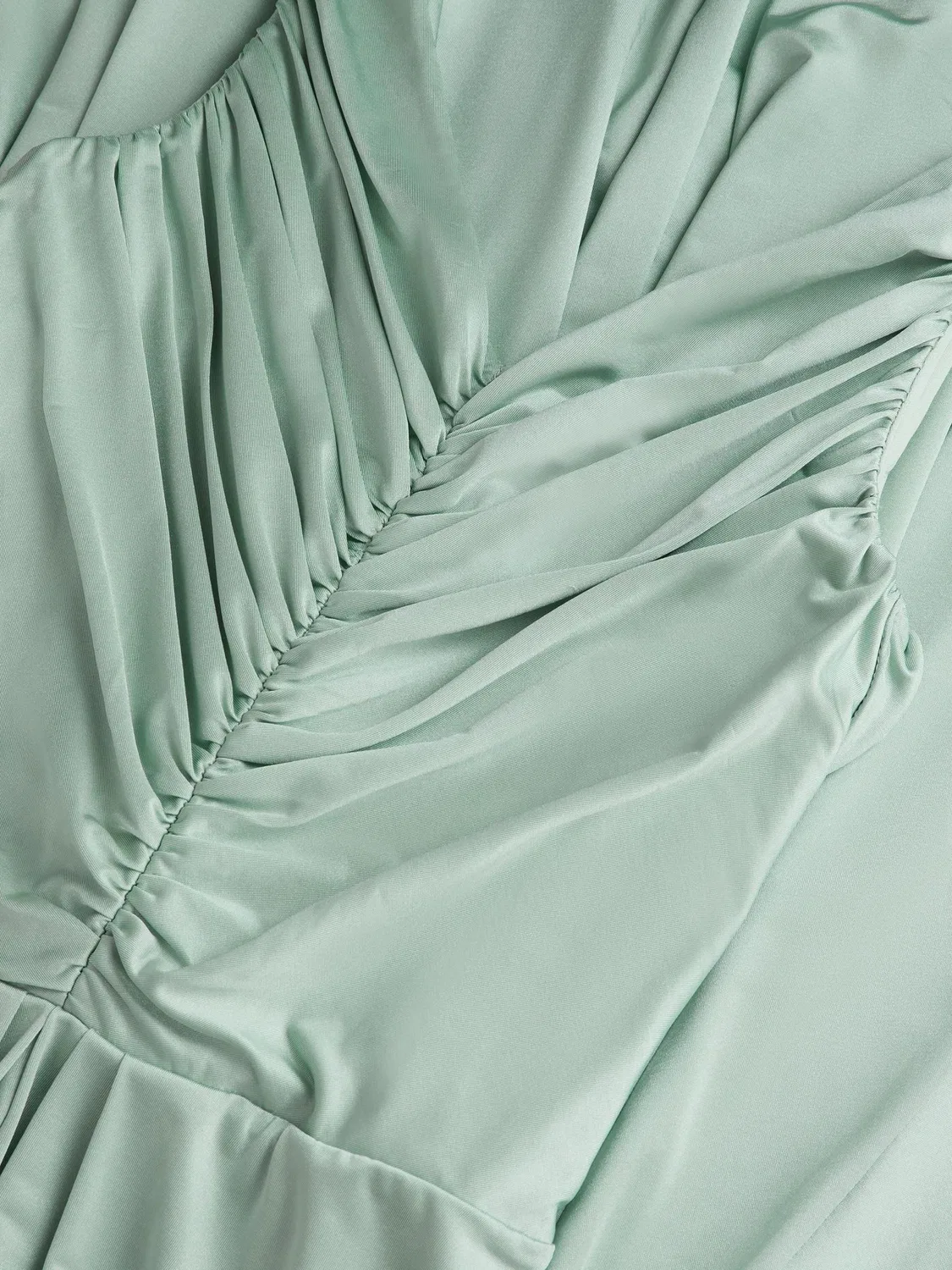 Платье для выпускного с драпировкой и узлом Monsoon Green — фото 4