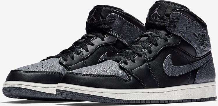

Кроссовки Air Jordan 1 Mid Dark Grey, черный