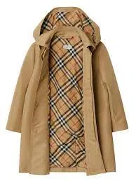 Пальто-тренч с капюшоном Hooded Check-Lined Trench Coat Burberry, Camel — фото 2
