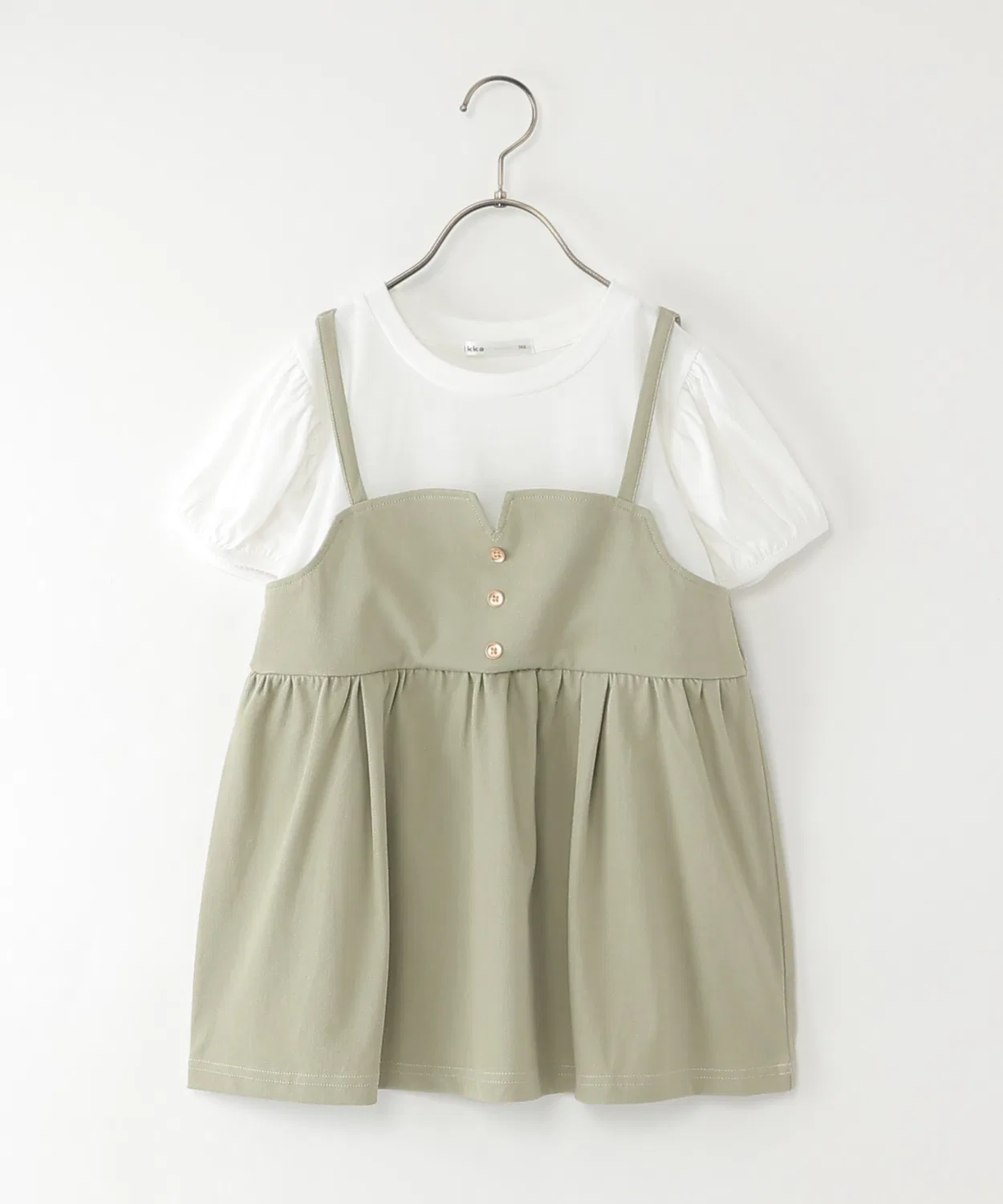 Детская футболка с ками-доккингом, с длинным рукавом модель ikka, Light Green