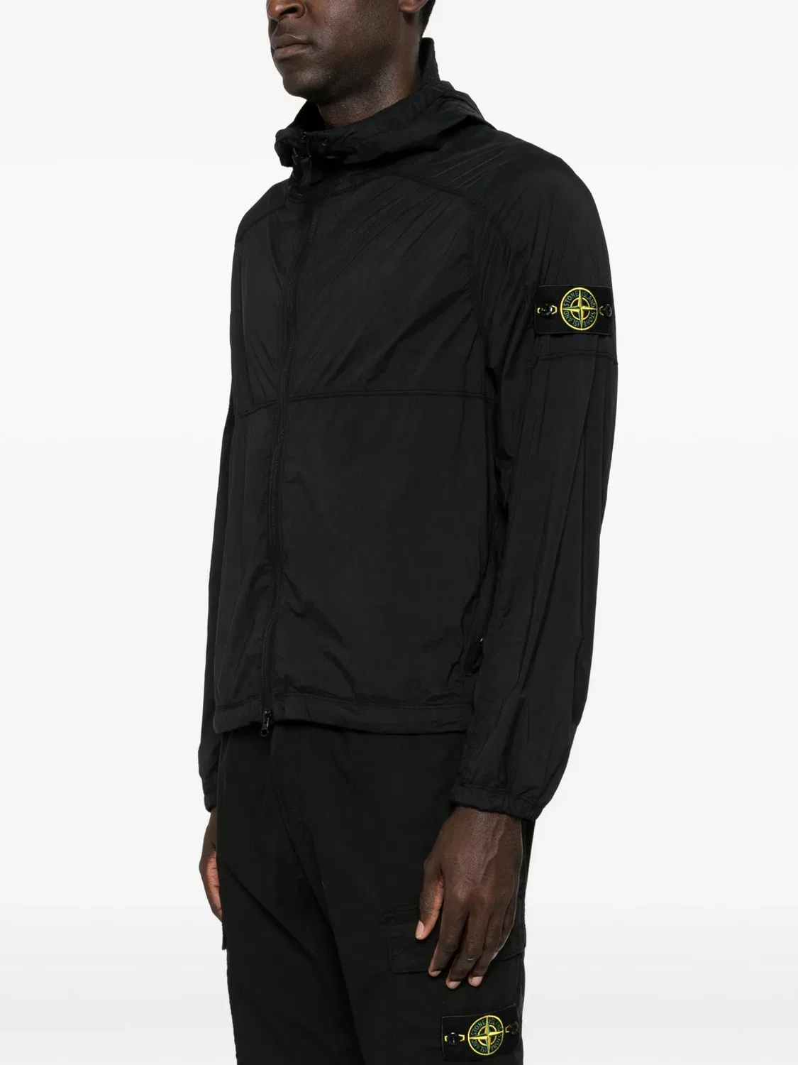 Куртка с капюшоном и нашивкой с логотипом Stone Island, черный — фото 3