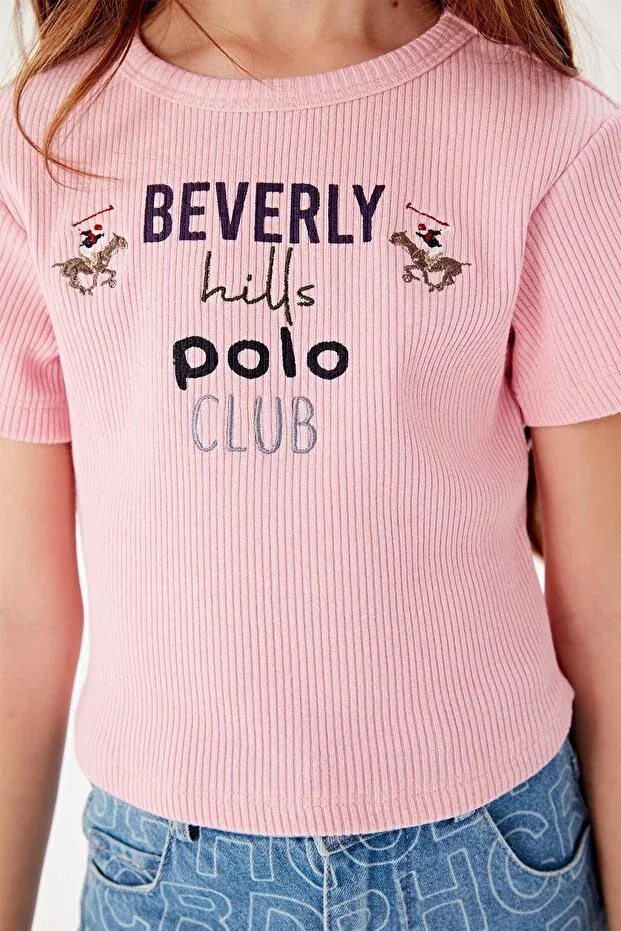 Детская футболка для девочек с длинным рукавом Beverly Hills Polo Club, Pink — фото 4