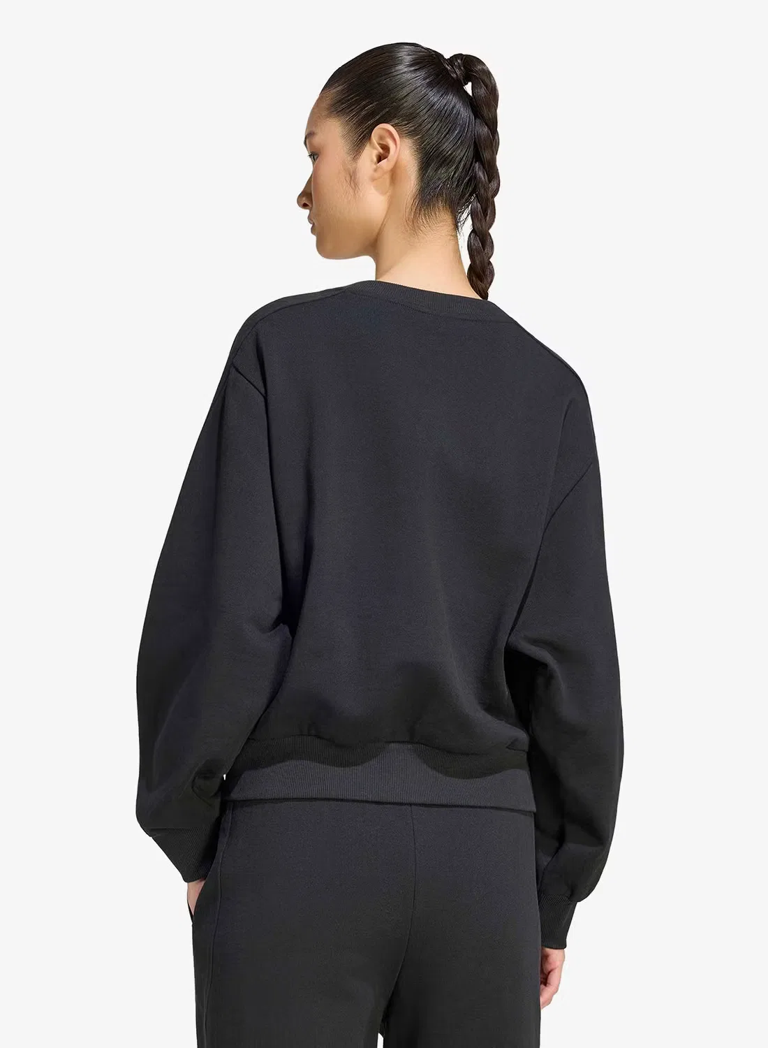 Свитшот свободного кроя Small Logo Adidas, черный — фото 2