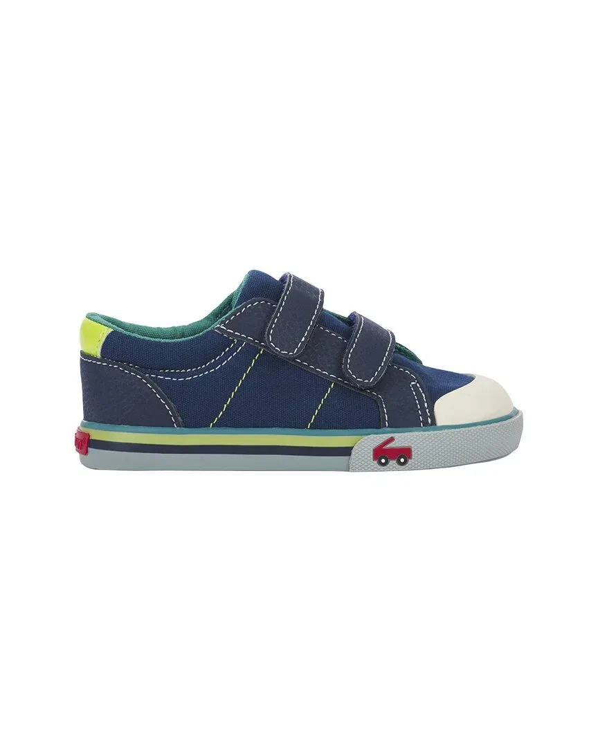 Детские кроссовки на липучках Waylon Sneaker See Kai Run, Navy/Lime — фото 2