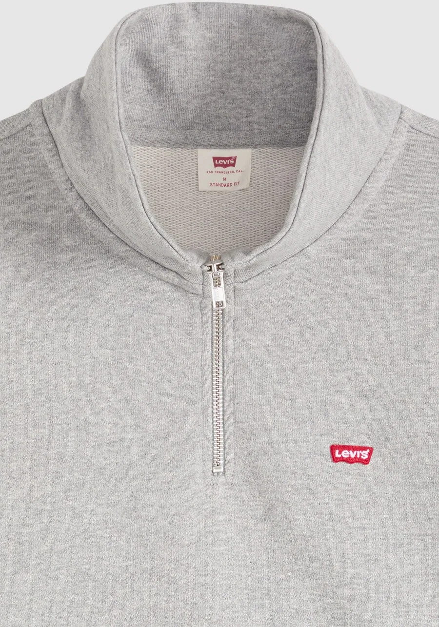 Толстовка LEVI'S 'Original HM 1/4 Zip' светло-серого цвета — фото 4