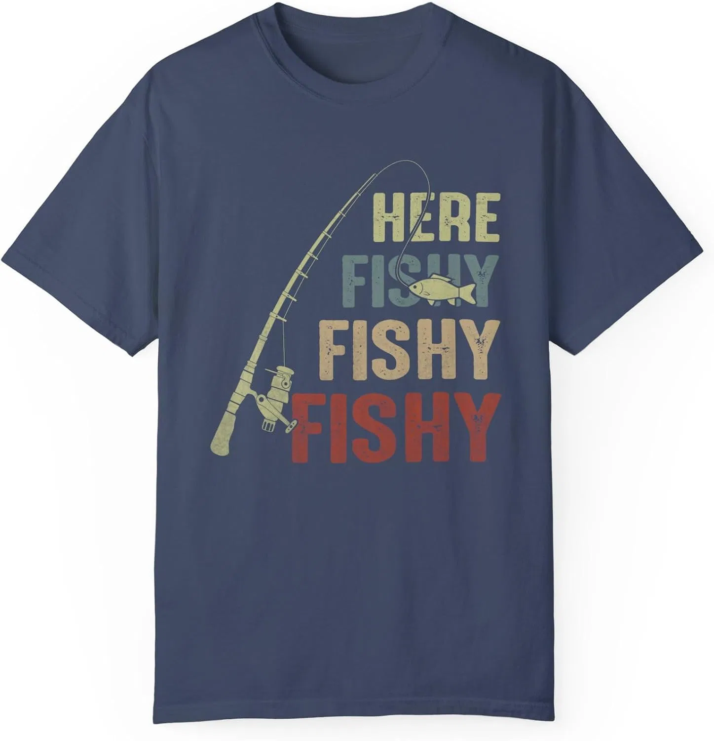 Футболка с принтом Here Fishy Fishy Comfort Colors, Midnight