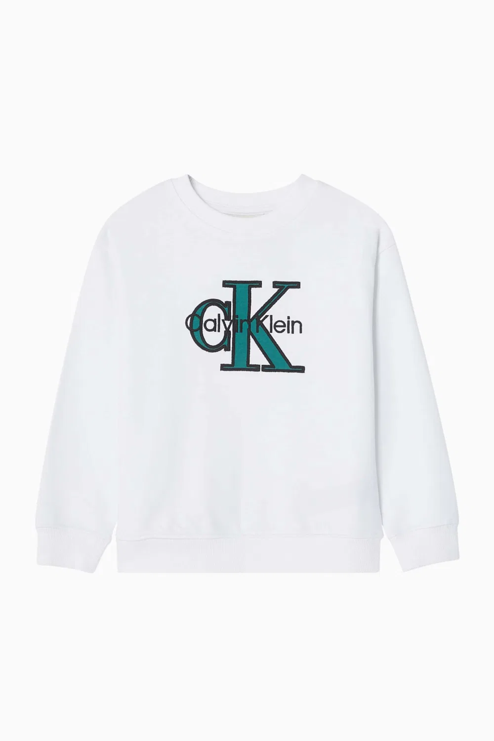 Свитшот хлопковый с монограммой Calvin Klein, белый