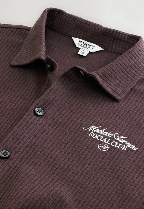 Рубашка с вышивкой Shirt Next, brown, коричневый — фото 2