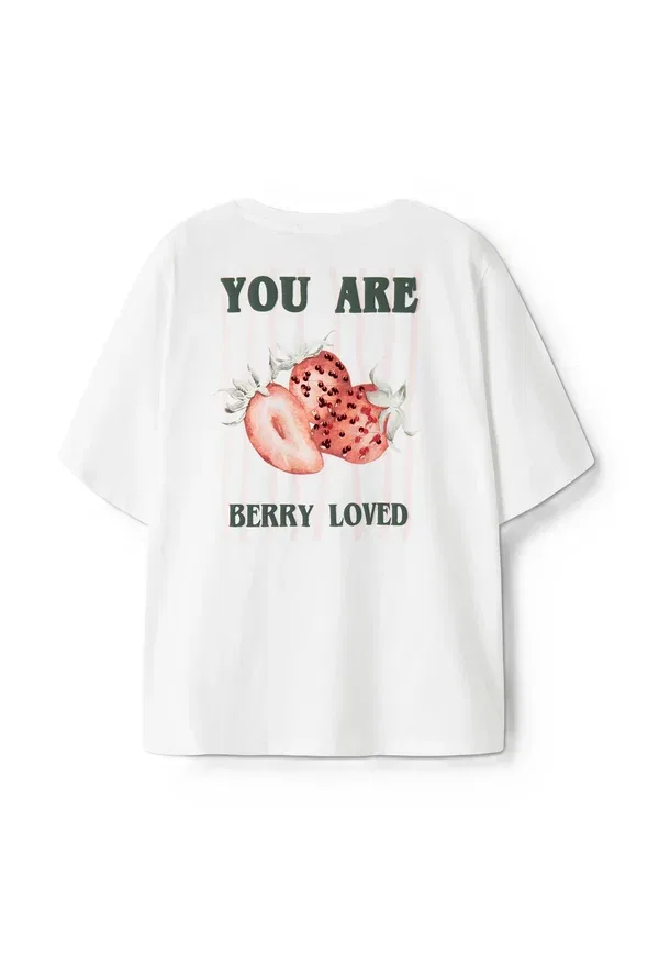 Футболка принт T-shirt regular fit Name It Bright White, белый — фото 2