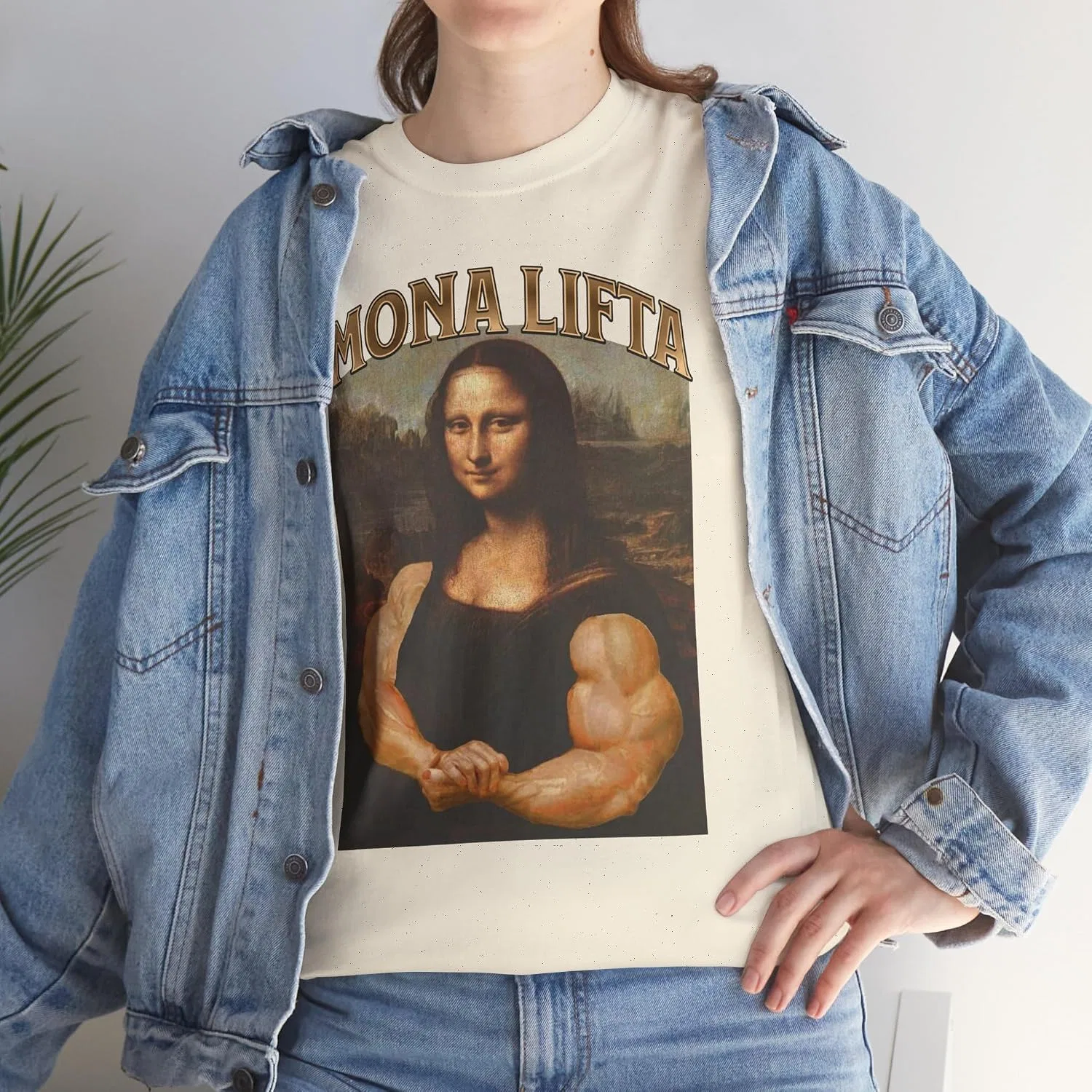 Футболка с принтом Mona Lifta Gildan 5000, Natural — фото 3