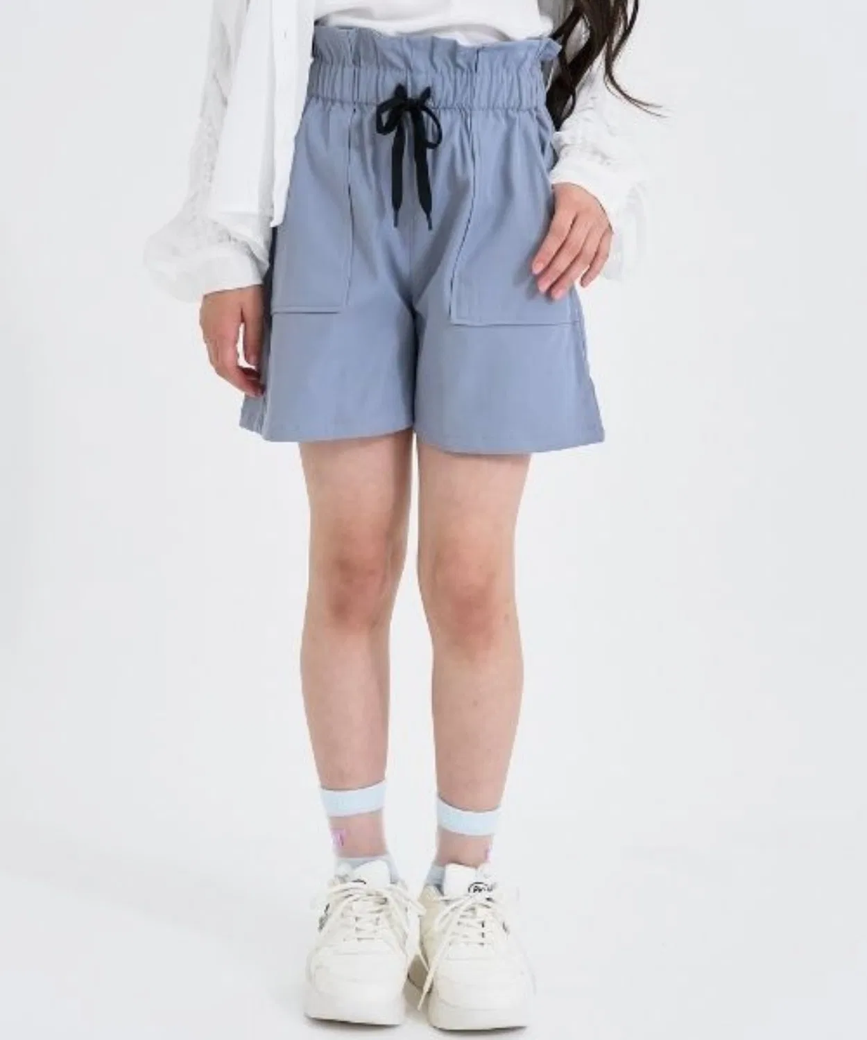 Детские шорты с блестящим карманом, модель Clear Pocket PINK-latte, Blue Grey