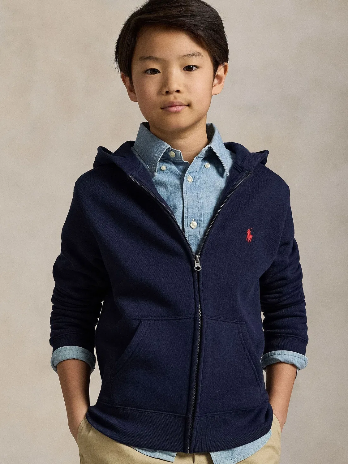 Худи на молнии Polo Ralph Lauren, синий