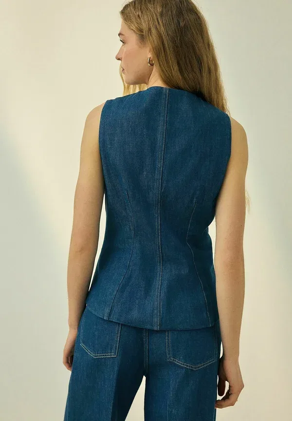 Жилет хлопковый Regular Fit Next dark blue, темно-синий — фото 2