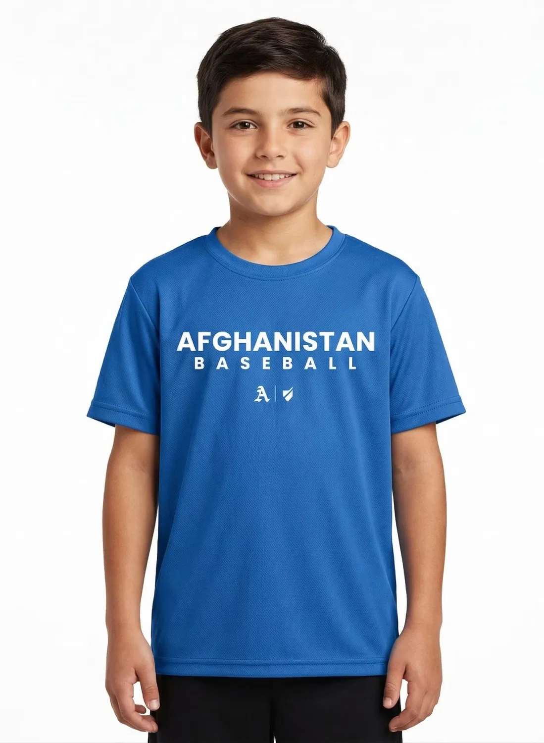 Футболка детская с принтом Afghanistan National Team Baseball United, синяя