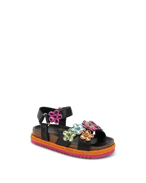 Детские сандалии для девочек с цветочным принтом Mini Kensington Flower Kurt Geiger London, Black Multi