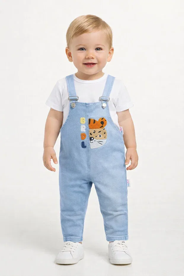 Детский комбинезон для мальчиков с принтом Salopet baby boy set with tiger print More Kids, Blue