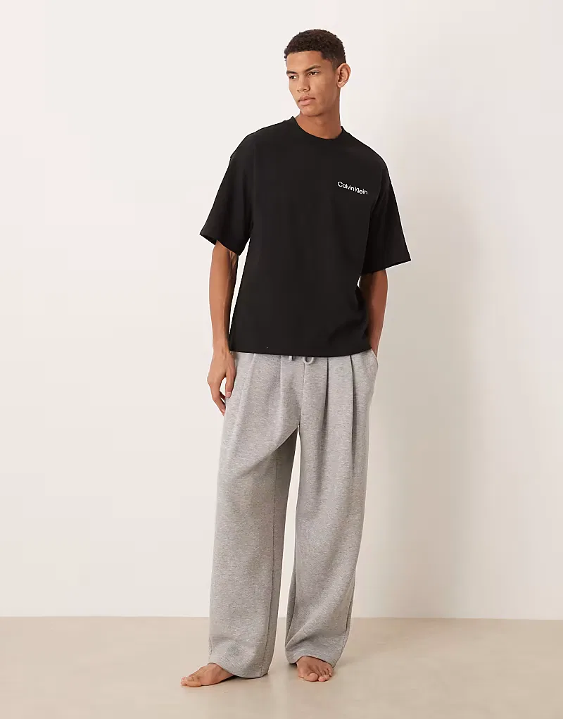 Хлопковая домашняя футболка Calvin Klein, черный — фото 2