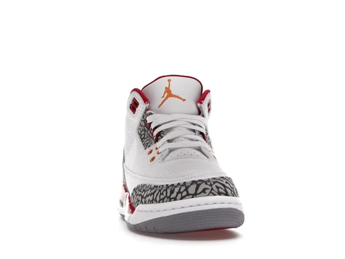 Детские кроссовки Lifestyle с принтом Jordan 3 Retro Jordan, White/Light Curry/Cardinal Red/Cement Grey — фото 2