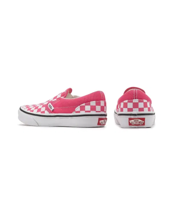 Кеды классические slip-on, чекерборд, Vans Kids, розовый — фото 4