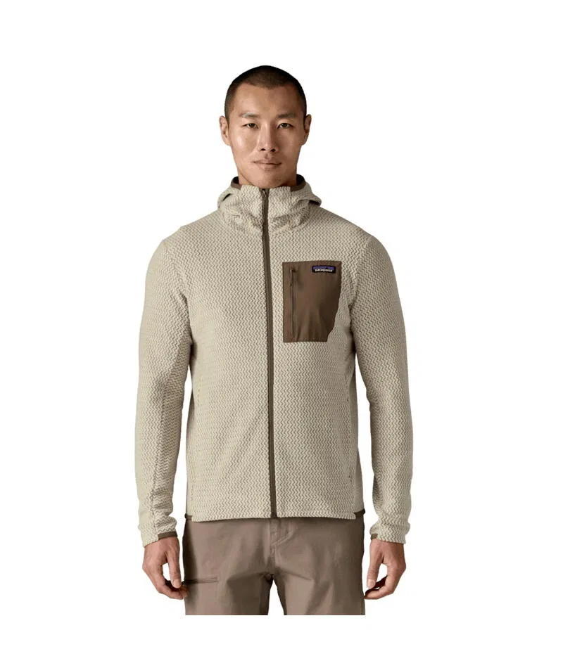 Мужское флисовое худи с полной застежкой-молнией R1 Air Full Zip Hoody Patagonia, Beige — фото 2