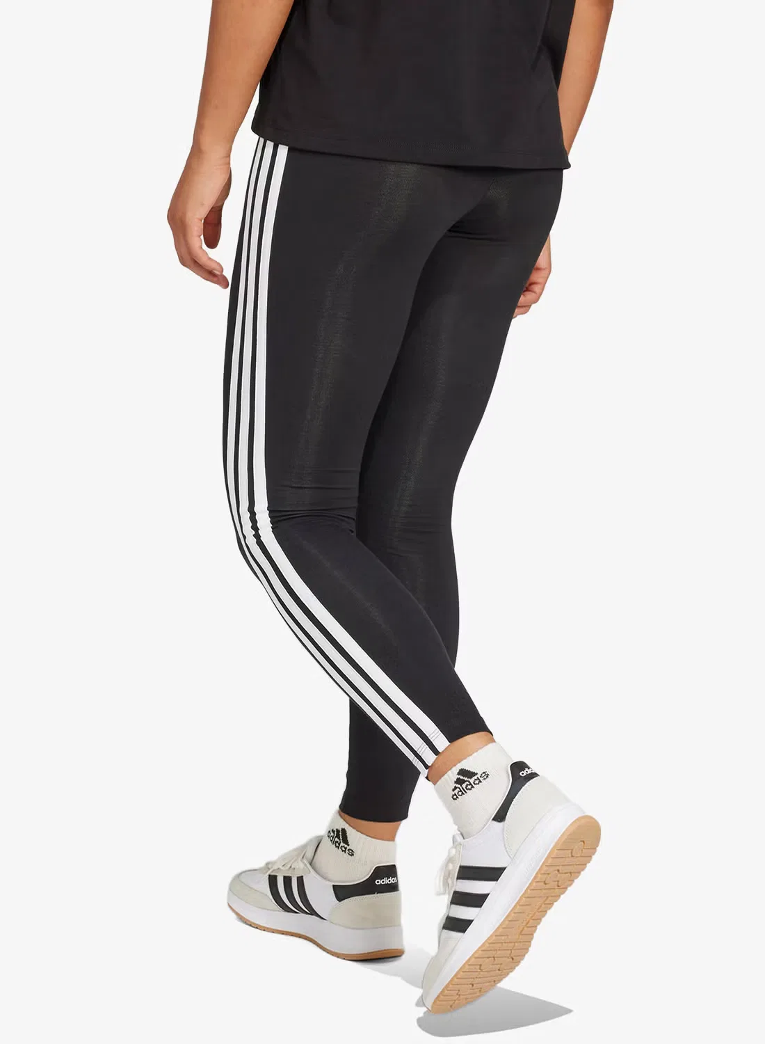 Леггинсы с логотипом 3-Stripes Adidas, черный — фото 2
